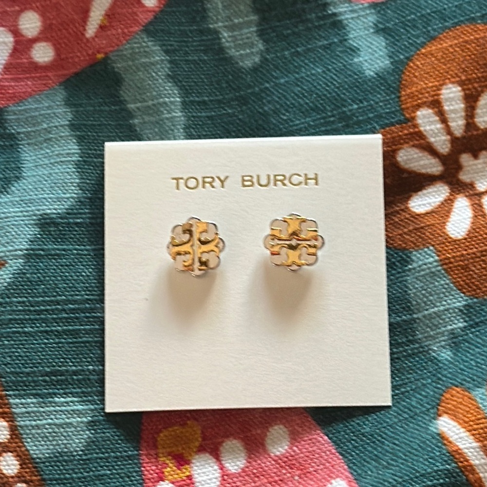 Tory Burch Earrings NEW $98 gold / silver